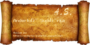 Anderkó Sudárka névjegykártya